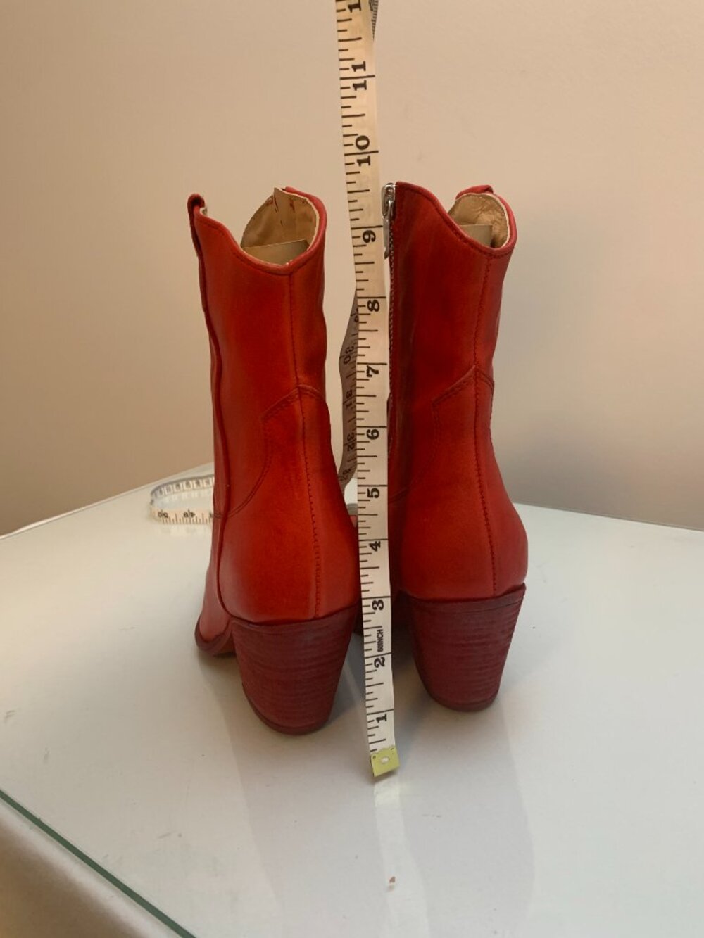 Free People Brayden Western Leather Boots Red - US 6 - Picture 14 of 14